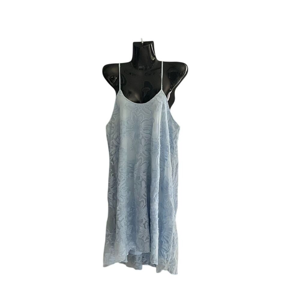 Emmalee Light Blue Floral Embroidered Mesh Mini Dress Racerback GYD500836 Mens M